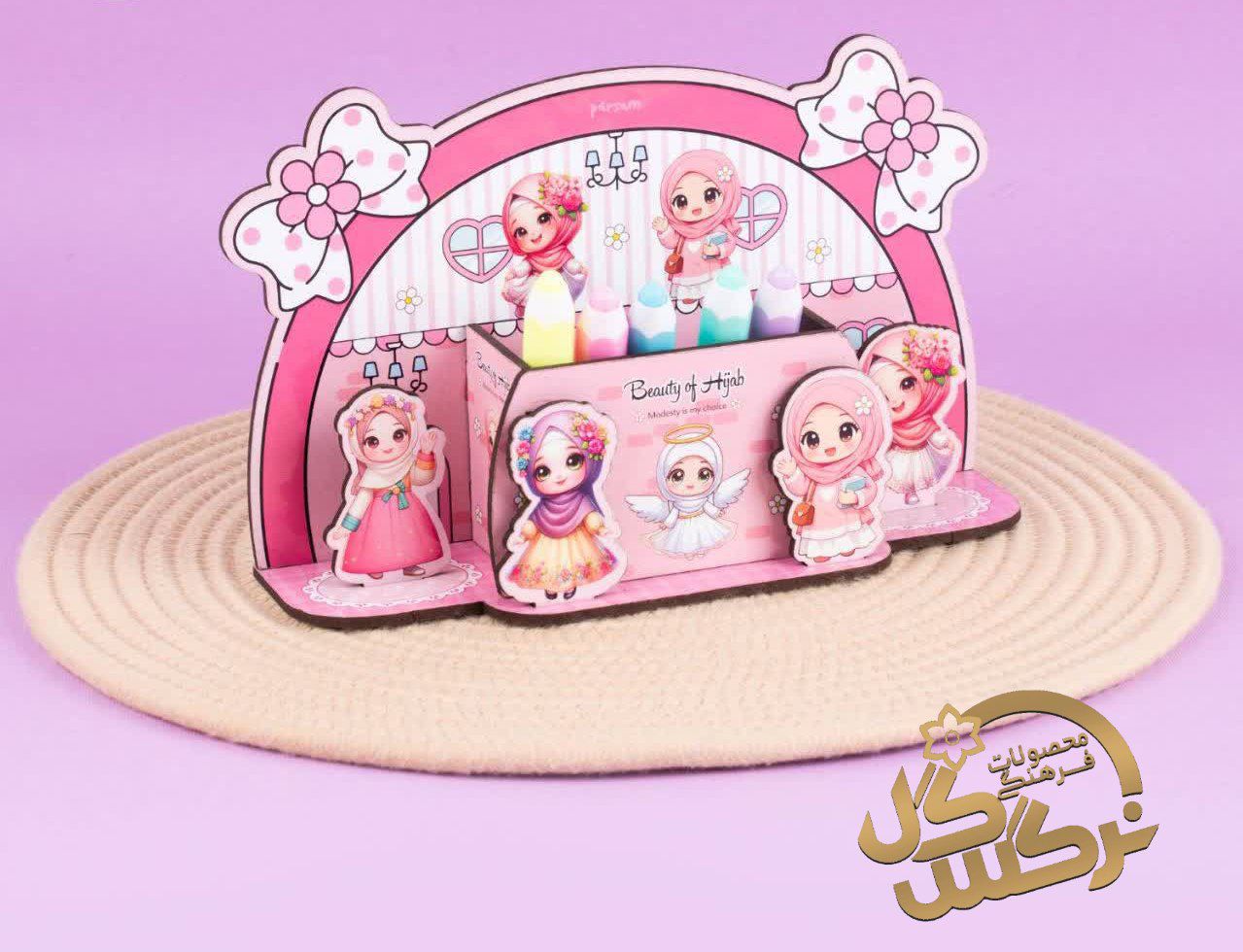 جاقلمی رومیزی قصر چوبی طرح حجاب